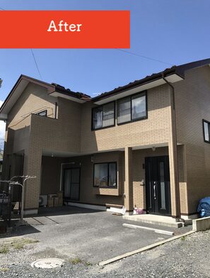 レンガ調の外壁の戸建て住宅